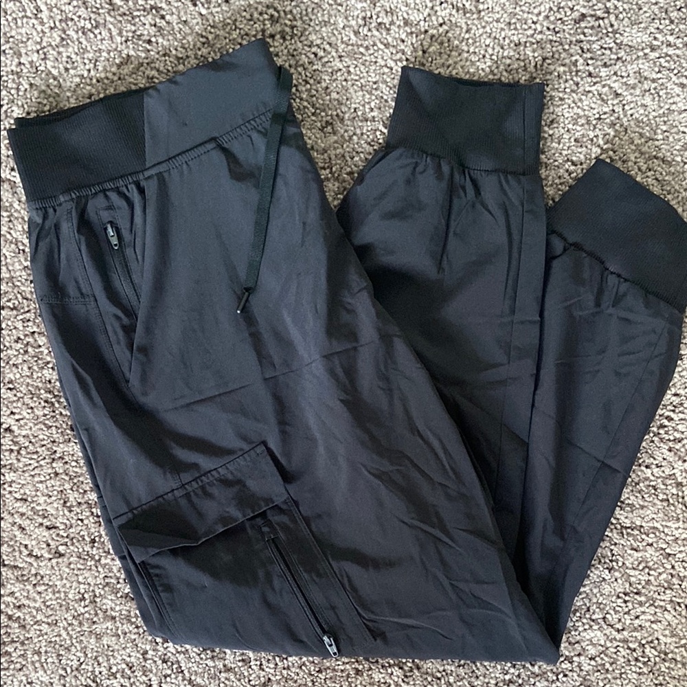 Black Cargo Jogger Pants with Pockets